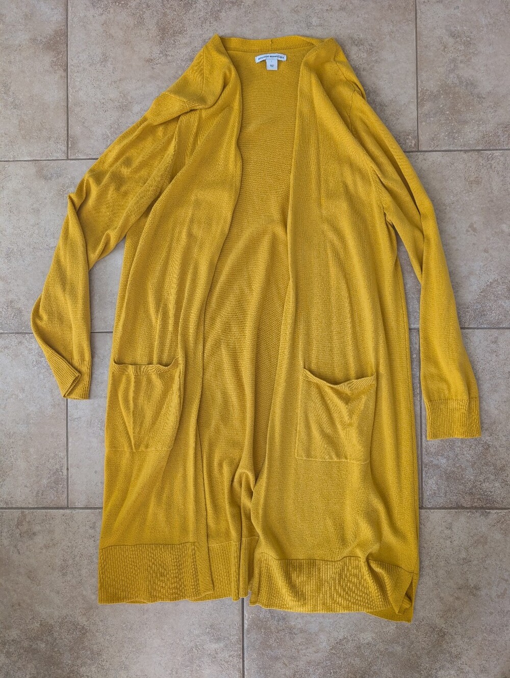 Long Mustard Yellow Vest/Cardigan
